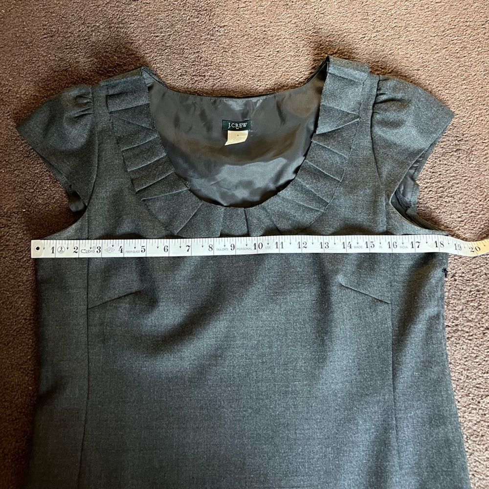 J. Crew Wool Blend Ruffle Neck Shift Dress - Picture 8 of 9